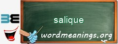 WordMeaning blackboard for salique